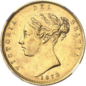 Victoria (1837-1901). Demi-souverain, coin #387 1873, Londres.