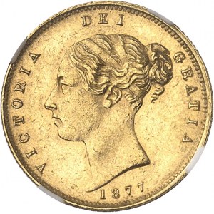 Victoria (1837-1901). Demi-souverain, coin #125 1877, Londres.