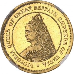 Victoria (1837-1901). Essai uniface du souverain, jubilé d’Or de la Reine, par J. R. Thomas, Flan bruni (PROOF) ND (1887), Nuremberg (L. C. Lauer).