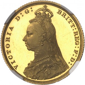 Victoria (1837-1901). Souverain, jubilé de la Reine, Flan bruni (PROOF) 1887, Londres.