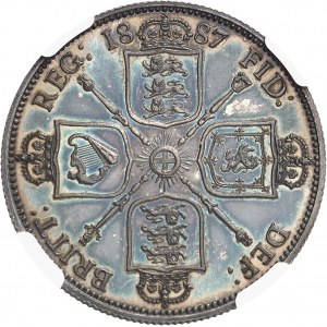 Victoria (1837-1901). Florin (2 shillings), jubilé de la Reine, Flan bruni (PROOF) 1887, Londres.