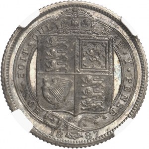 Victoria (1837-1901). 6 pence, jubilé de la Reine, Flan bruni (PROOF) 1887, Londres.