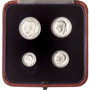 Georges V (1910-1936). Maundy Set avec 4 monnaies, 4, 3, 2 et 1 pence, en argent, aspects Flans brunis (PROOFLIKE) 1936, Londres.