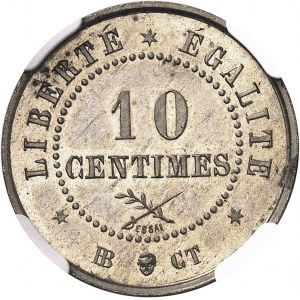 République (1859- ŕ nos jours). Essai de 10 centimes ND (1877) BB CT.