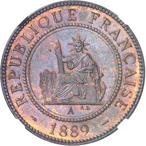 IIIe République (1870-1940). 1 centičme 1889, A, Paris.