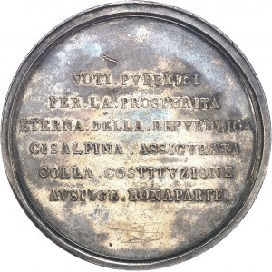 Milan, République italienne (1802-1805). Médaille, Constitution ŕ Lyon de la République italienne, par L. Manfredini An X (1802), Milan.
