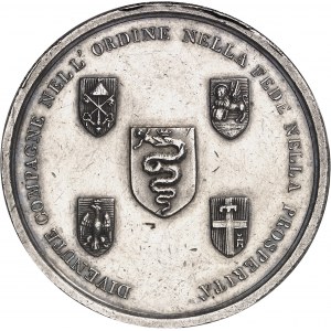Milan, royaume d’Italie, Napoléon Ier (1805-1814). Médaille, Napoléon couronné roi d'Italie par L. Manfredini 1805, Milan.