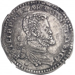 Naples et Sicile, Philippe II d’Espagne (1554-1598). Ducaton ND (1568-1570) GR-VP, Naples.