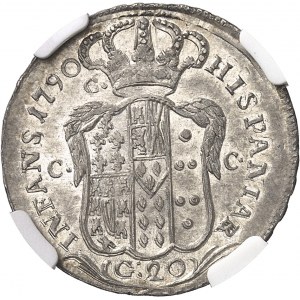 Naples et Sicile, Ferdinand IV (1759-1816). 20 grana 1790 P - C/CC, Naples.