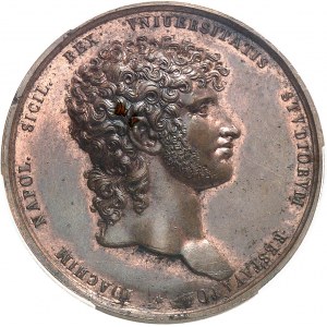 Naples, Joachim Murat (1808-1815). Médaille, réorganisation de l’Université de Naples 1811, Naples.