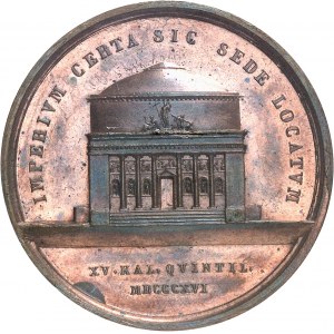 Naples, Ferdinand IV (1815-1816). Médaille, pose de la premičre pierre de la basilique Saint-François de Paule ŕ Naples, par Vincenzo Catenacci 1816, Naples.