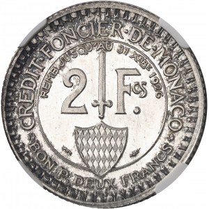 Louis II (1922-1949). Essai de 2 francs en argent 1924, éclair, Poissy.