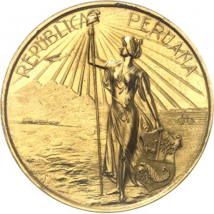 République du Pérou (depuis 1821). Médaille d’Or, Centenaire de l’indépendance du Pérou 1921.