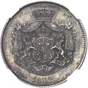 Charles Ier, Prince (1866-1881). Essai de 1 leu en argent, Flan bruni (PROOF) 1872, Paris (Stern).