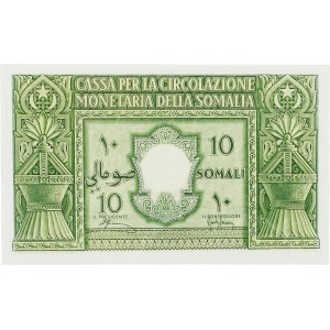 Territoire sous tutelle italienne (1950-1960). Billet de 10 somali 1950, Rome.