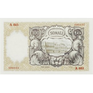 Territoire sous tutelle italienne (1950-1960). Billet de 100 somali 1950, Rome.
