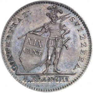 Tessin (canton du). 4 francs 1814, Berne.