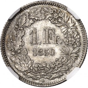 Confédération Helvétique (1848 ŕ nos jours). 1 franc 1850, A, Paris.