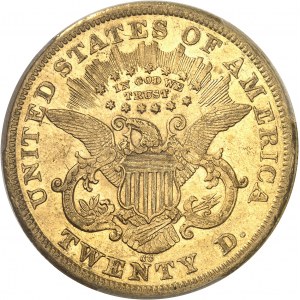 République fédérale des États-Unis d’Amérique (1776-ŕ nos jours). 20 dollars Liberty 1876, CC, Carson City.