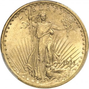 République fédérale des États-Unis d’Amérique (1776-ŕ nos jours). 20 dollars Saint-Gaudens 1911, S, San Francisco.