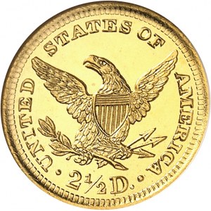 République fédérale des États-Unis d’Amérique (1776-ŕ nos jours). 2,5 dollars Liberty, Flan bruni (PROOF) 1902, Philadelphie.