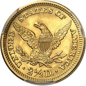 République fédérale des États-Unis d’Amérique (1776-ŕ nos jours). 2,5 dollars Liberty 1906, Philadelphie.