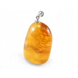 Pendant with Baltic Amber - silver - BUR1G