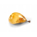 Pendant with Amber - silver - BUR1i
