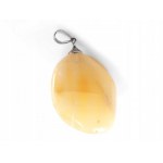 Pendant with Amber - silver - BUR1F
