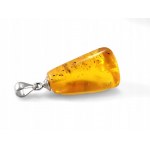 Pendant with Amber - silver - BUR1D