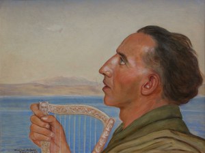 Wlastimil Hofman, Portret mężczyzny z harfą nad Jeziorem Tyberiadzkim