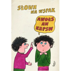 BUTENKO Bohdan (1931-2019), [kresba, 80. roky 20. storočia] Slová na zadnej strane