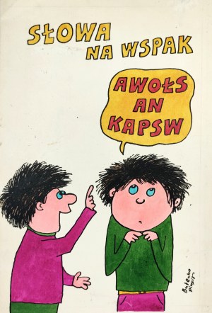 BUTENKO Bohdan (1931-2019), [rysunek, lata 1980-te] Słowa na wspak