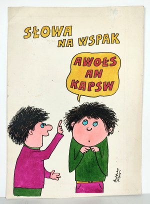 BUTENKO Bohdan (1931-2019), [rysunek, lata 1980-te] Słowa na wspak