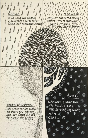 BUTENKO Bohdan (1931-2019), [rysunek, lata 1980-te] [Ulewa, mżawka, mgła i śnieg]