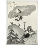 FLISAK Jerzy (1930-2008), [rysunek, lata 1980-te] [Turyści w górach]