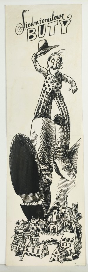FLISAK Jerzy (1930-2008), [rysunek, lata 1980-te] Siedmiomilowe buty