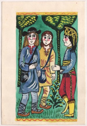 KRZEMIŃSKA Janina (1927-1996), [rysunek, ok. 1991] [górale]