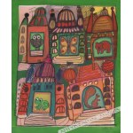 ŁUSZCZKIEWICZ-JASTRZĘBSKA Maria (ur. 1929), [rysunek, 1998] [miasto zwierząt]