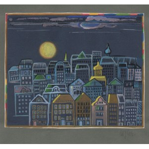 ŁUSZCZKIEWICZ-JASTRZĘBSKA Maria (b. 1929), [drawing, 1980s] [city by night].