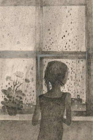 MAJCHRZAK Wiesław (1929-2011), [rysunek, 1987] [deszcz]