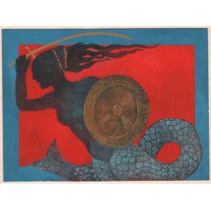 MAJCHRZAK Wiesław (1929-2011), [Zeichnung, ca. 1981] [Warschauer Meerjungfrau].