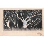 MICHAŁOWSKA Krystyna (b. 1943), [drawing, 1978] [night in the forest, owl].