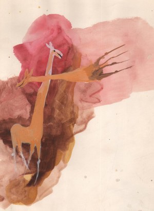 RECHOWICZ Gabriel (1920-2010), [rysunek, ok. 1988] [żyrafy]