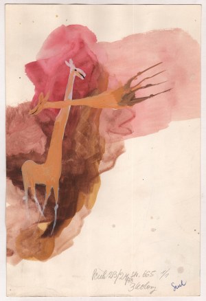 RECHOWICZ Gabriel (1920-2010), [rysunek, ok. 1988] [żyrafy]
