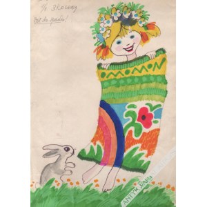 STANNY Janusz (1932-2014), [Zeichnung, 1980er Jahre] [Mädchen und Hase].