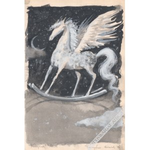 WOŹNIAK Przemysław, [drawing, 1985] Pegasus on the poles