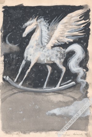 WOŹNIAK Przemysław, [rysunek, 1985] Pegaz na biegunach