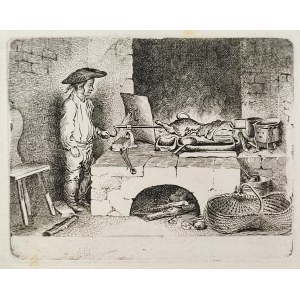 CHODOWIECKI Daniel (1726-1801), [engraving, 1764] Boy at the spit