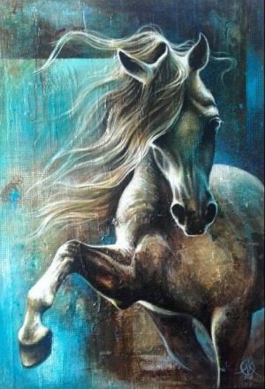 Kamila Karst , Blue horse, 2017